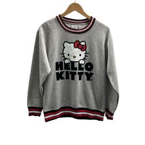 Sanrio Hello Kitty Velvet Graphic Gray Sweatshirt Fits Small-Medium New w/tag